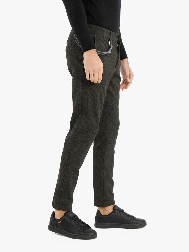 Pantaloni slim fit da uomo - verde scuro