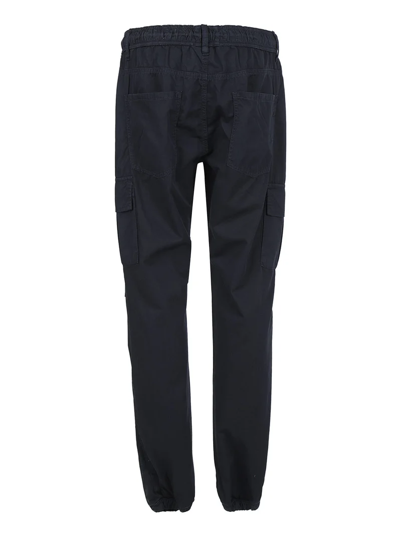 Pantaloni da uomo con tasconi e coulisse - blu scuro