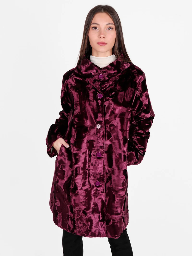 Daystar Cappotto lungo da donna in pelliccia sintetica