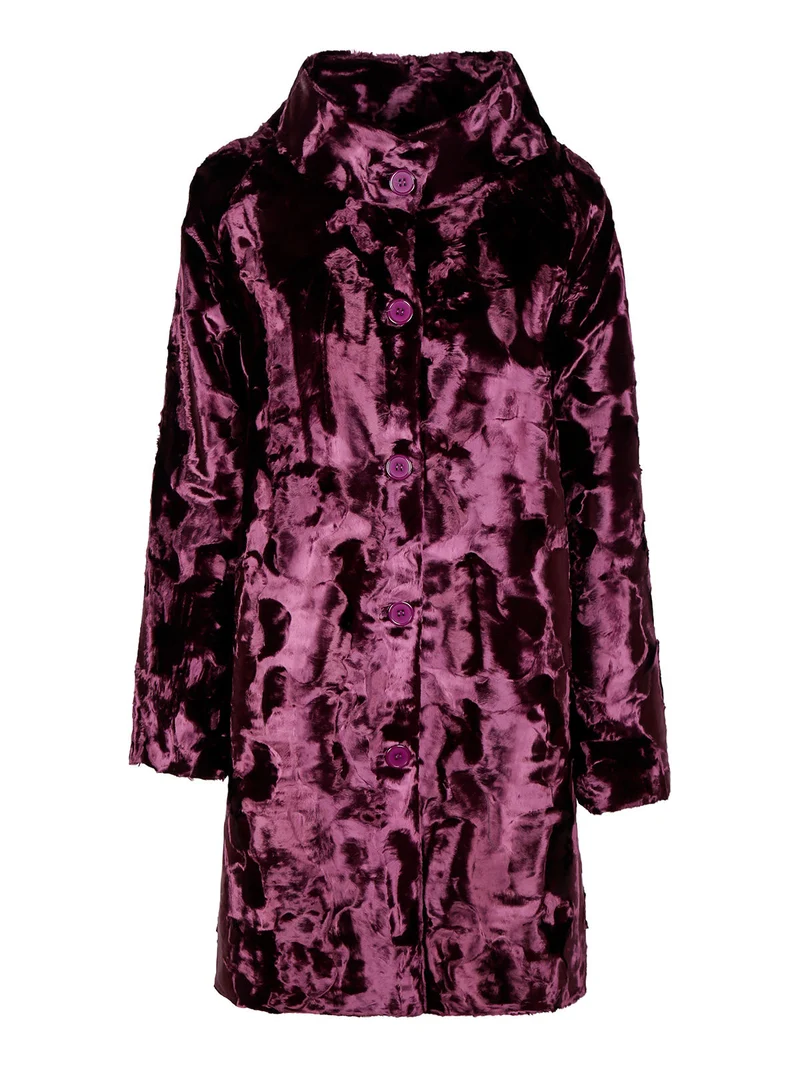 Daystar Cappotto lungo da donna in pelliccia sintetica