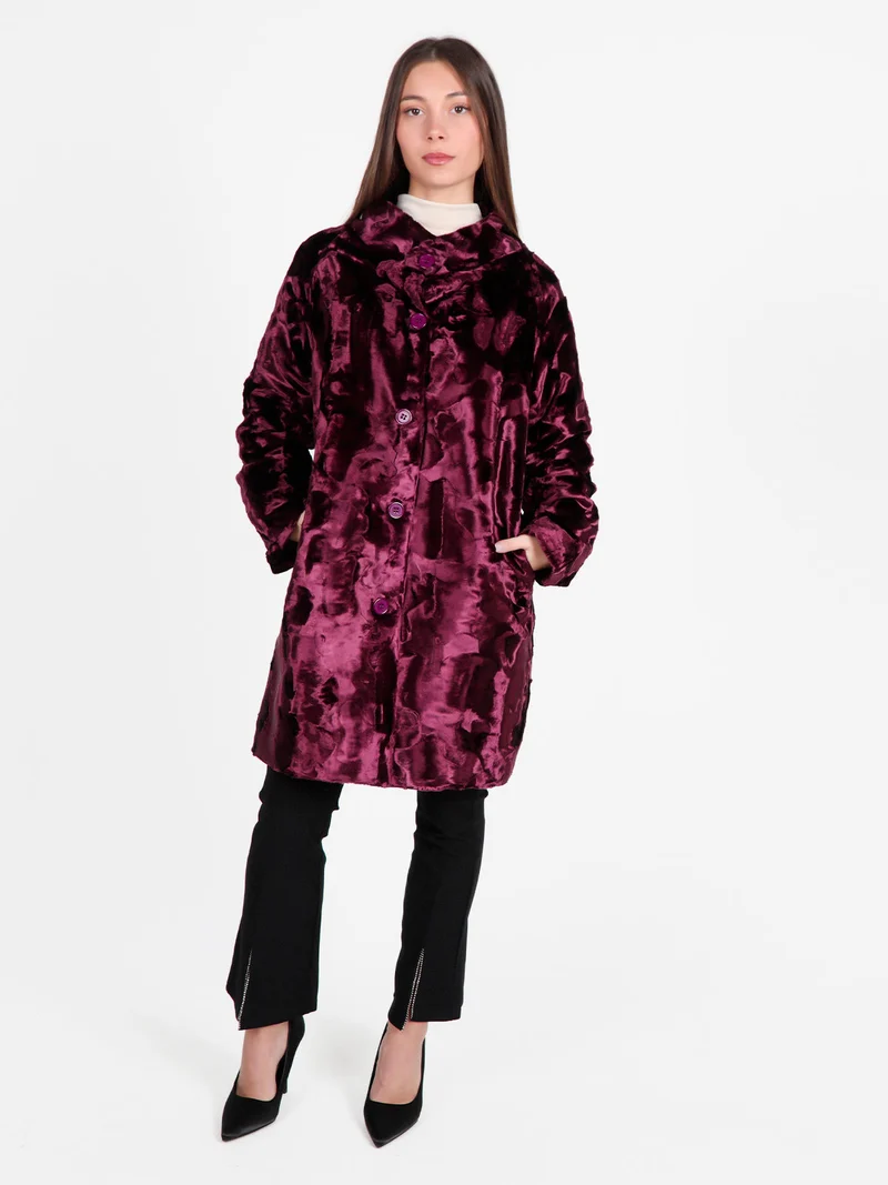Daystar Cappotto lungo da donna in pelliccia sintetica