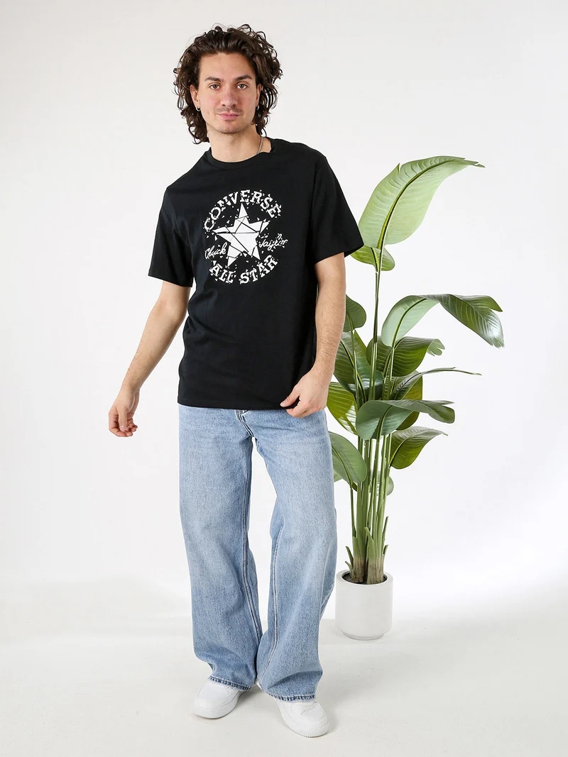 BROKEN GLASS t-shirt uomo con stampa logo - nero