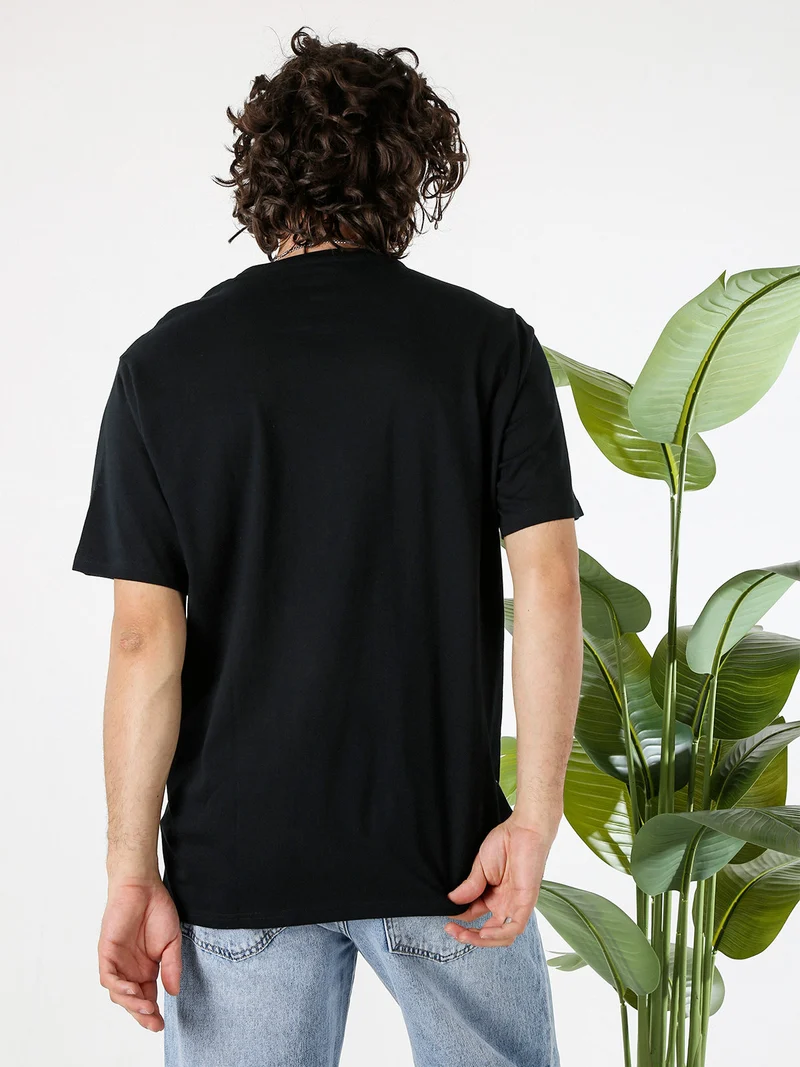 BROKEN GLASS t-shirt uomo con stampa logo - nero