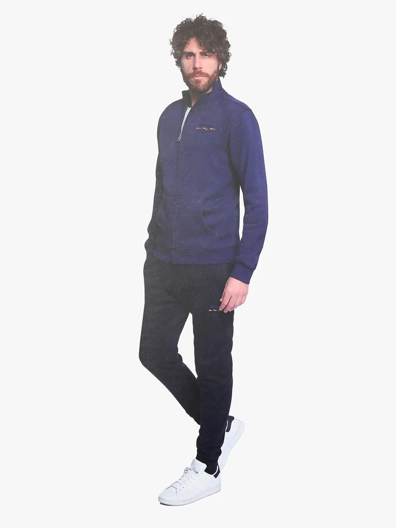 Completo tuta da uomo full zip con interno felpato - bluette