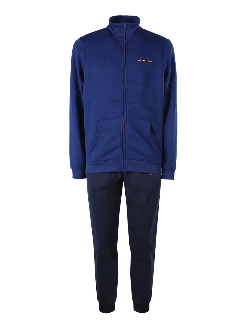 Completo tuta da uomo full zip con interno felpato - bluette