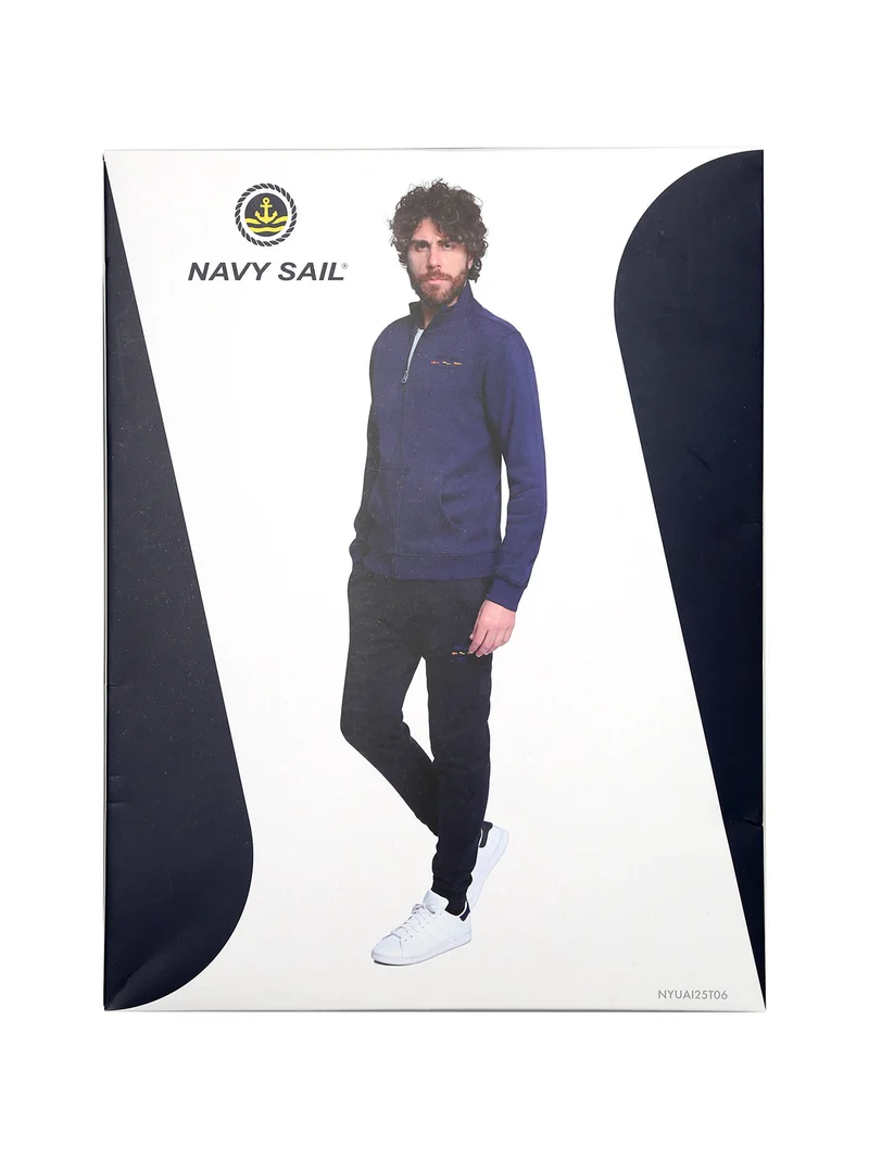 Completo tuta da uomo full zip con interno felpato - bluette
