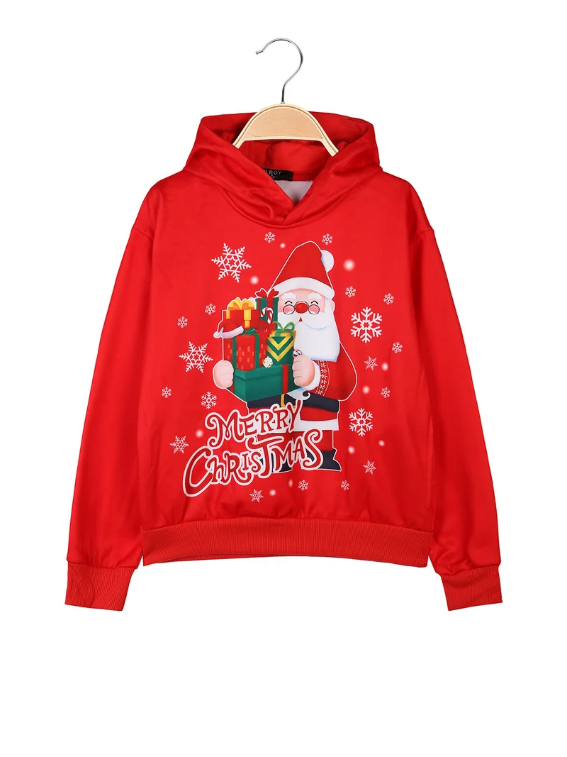 Felpa di Natale da bambini con cappuccio