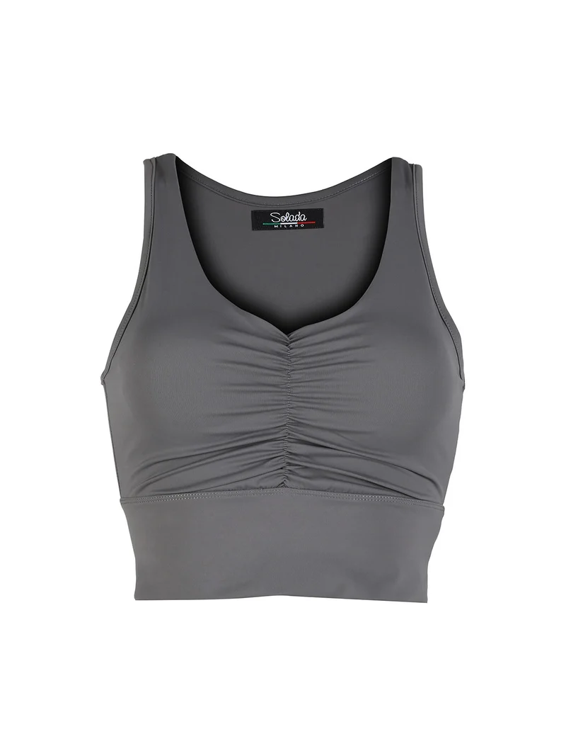 Top donna con coppe imbottite - grigio
