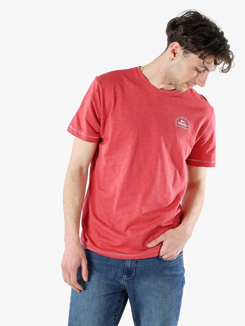T-shirt da uomo in cotone - corallo