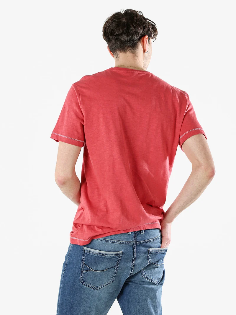 T-shirt da uomo in cotone - corallo