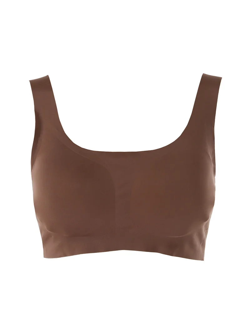 MICROFIT 01702 Reggiseno top donna imbottito senza ferretto COPPA B - moro