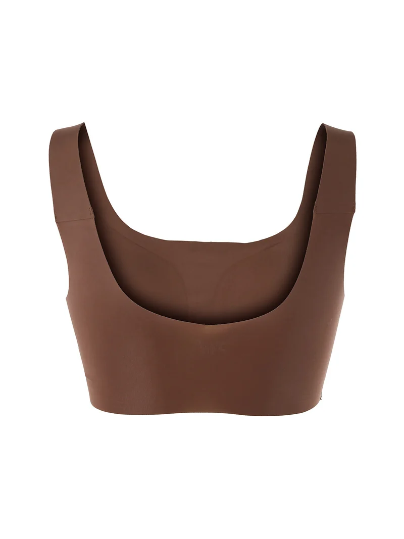 MICROFIT 01702 Reggiseno top donna imbottito senza ferretto COPPA B - moro