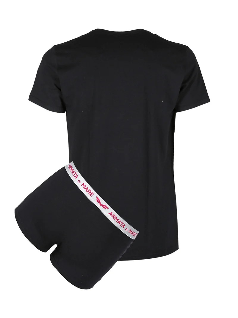 Coordinato intimo uomo t-shirt + boxer - nero