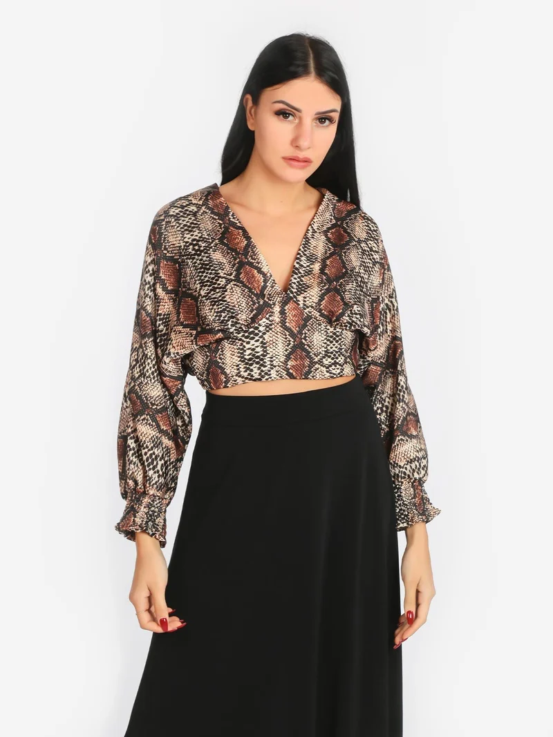 Top donna scollo profondo - marrone