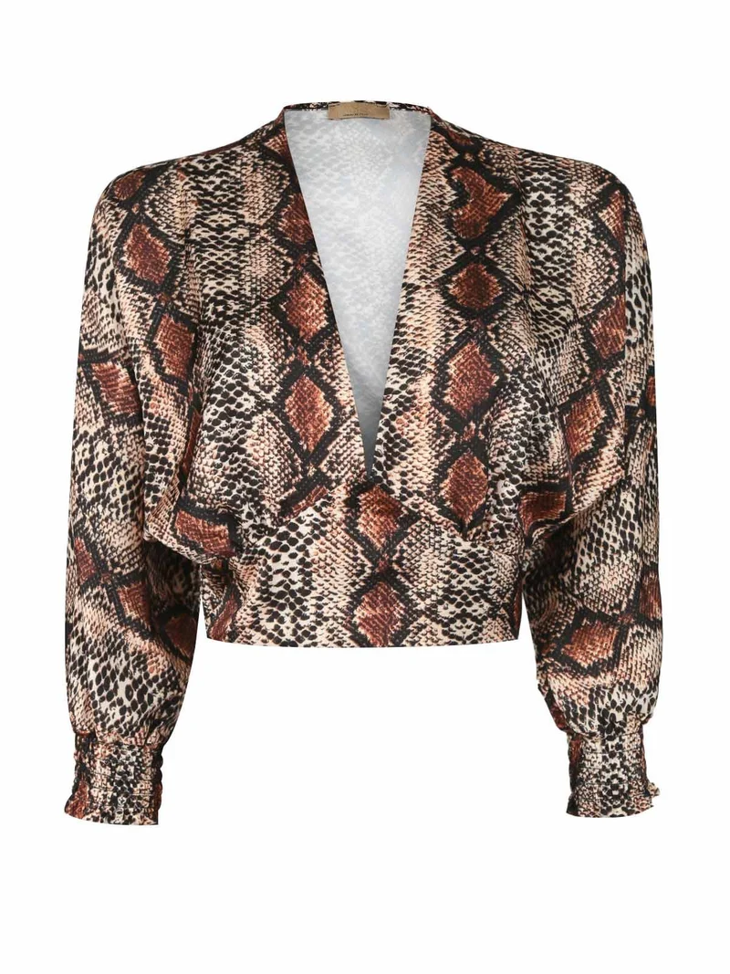 Top donna scollo profondo - marrone