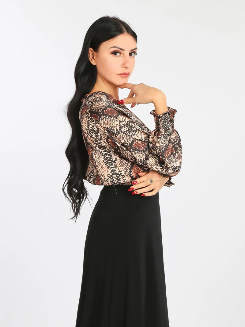 Top donna scollo profondo - marrone
