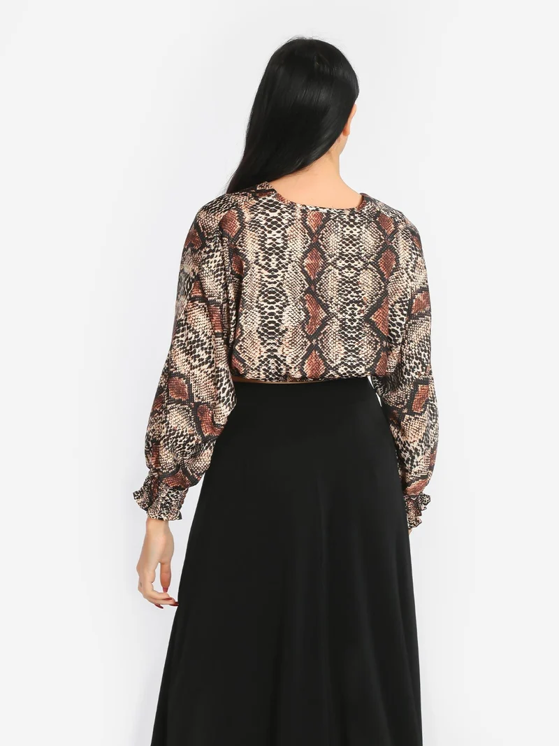 Top donna scollo profondo - marrone