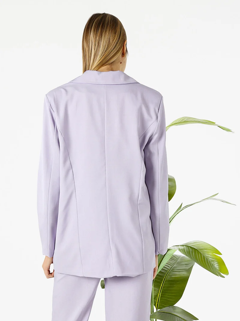 Blazer donna oversize con bottone - lilla