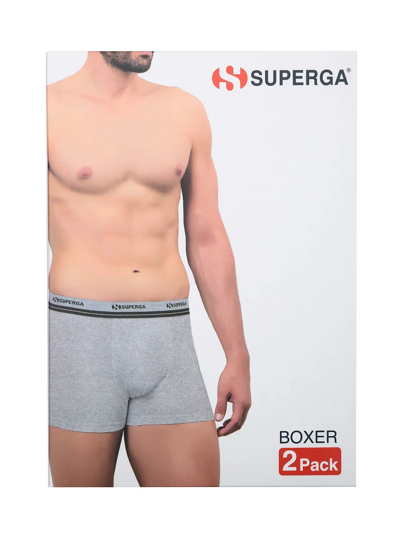 Boxer da uomo tinta unita. Confezione da 2pezzi - grigio
