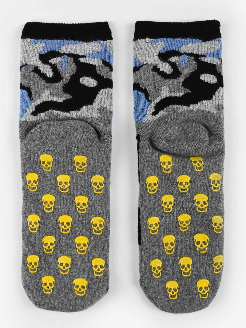 Calze antiscivolo da bambino con stampe - grigio