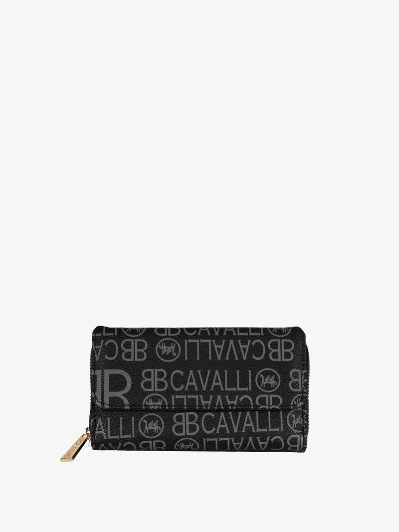 Portafoglio donna con stampe - nero