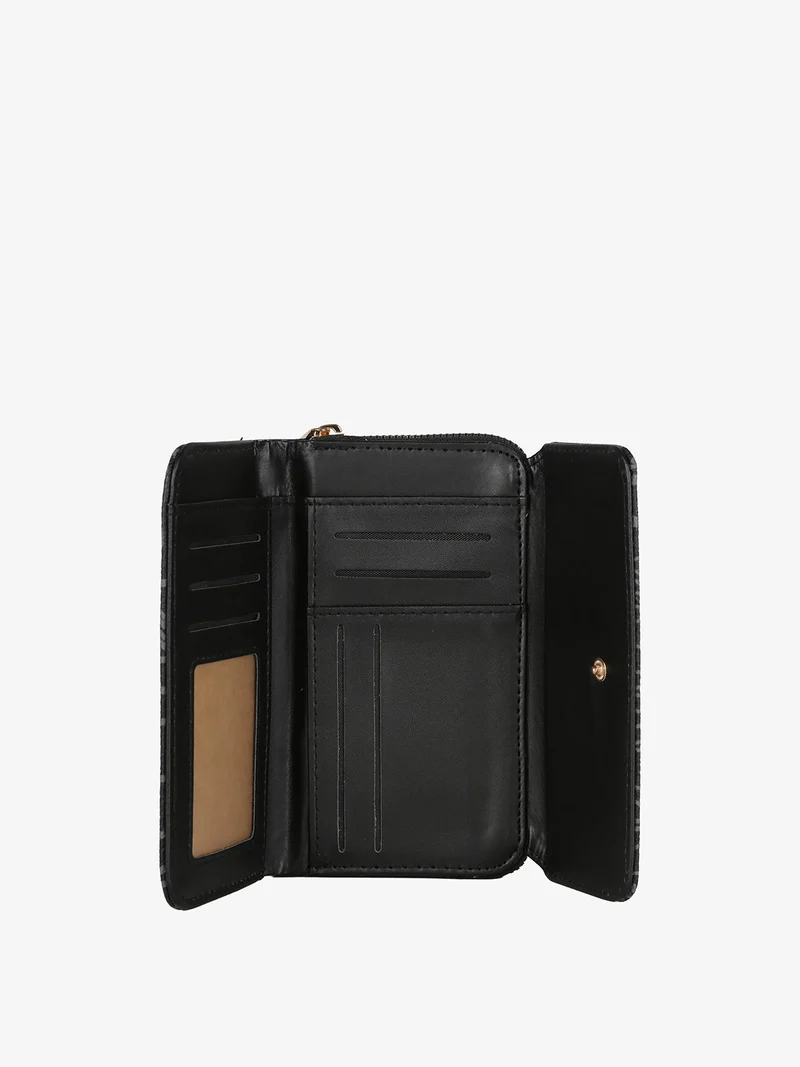 Portafoglio donna con stampe - nero