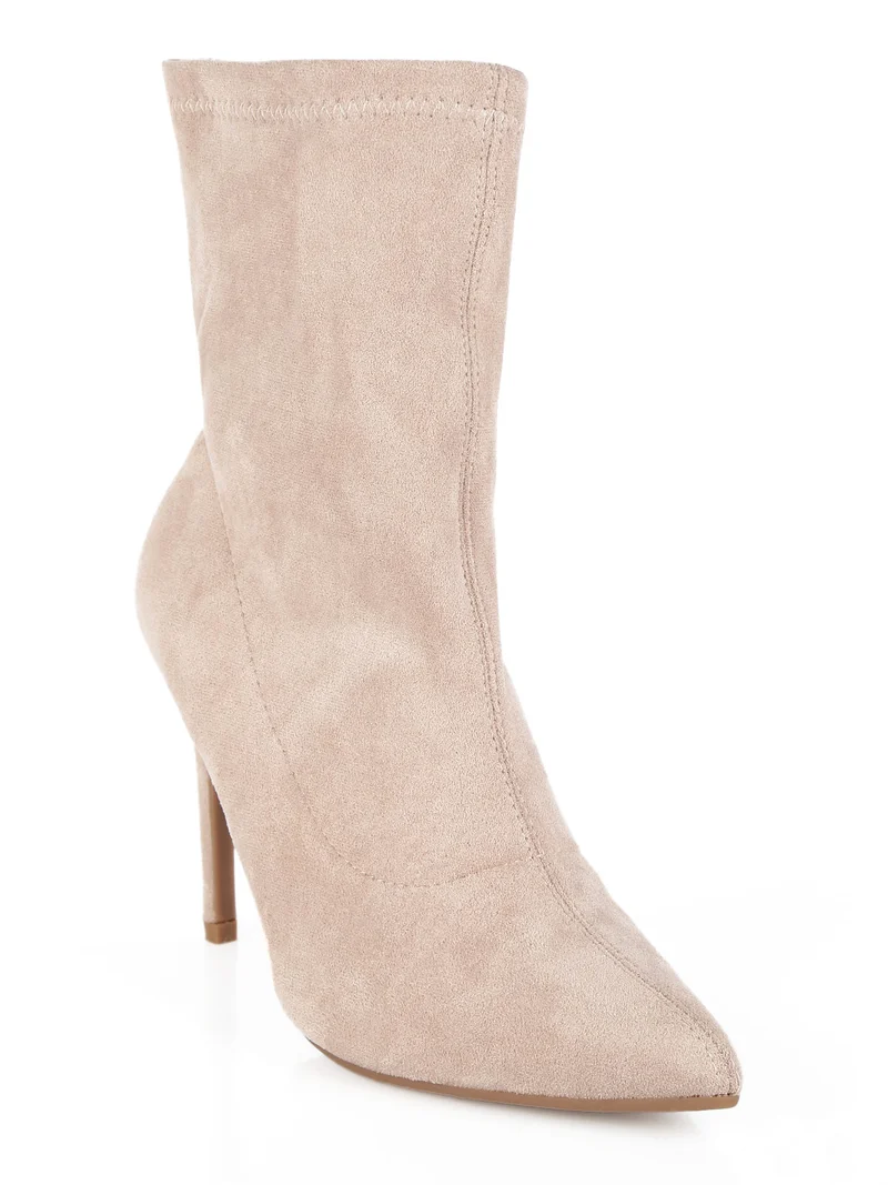 Stivaletti da donna a punta - beige
