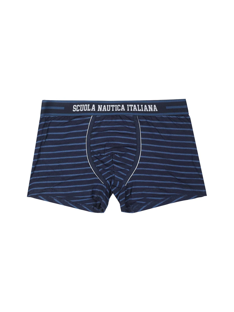 Boxer uomo in cotone a righe - blu scuro