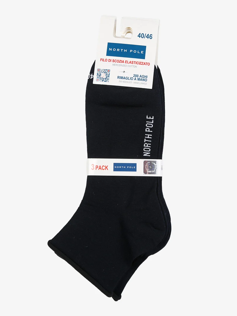 Confezione da 3 paia di calze lunghe da uomo in filo di scozia - blu scuro