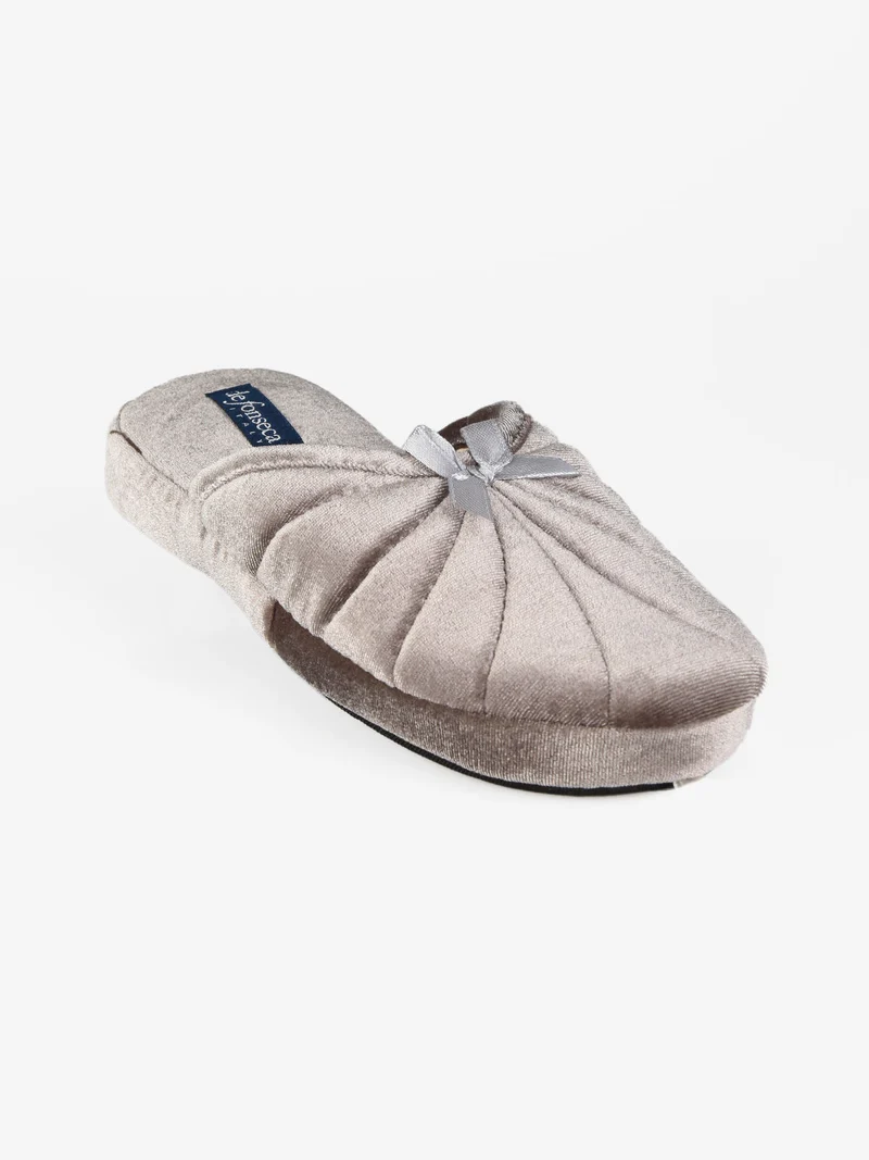 Pantofole donna effetto velluto - grigio