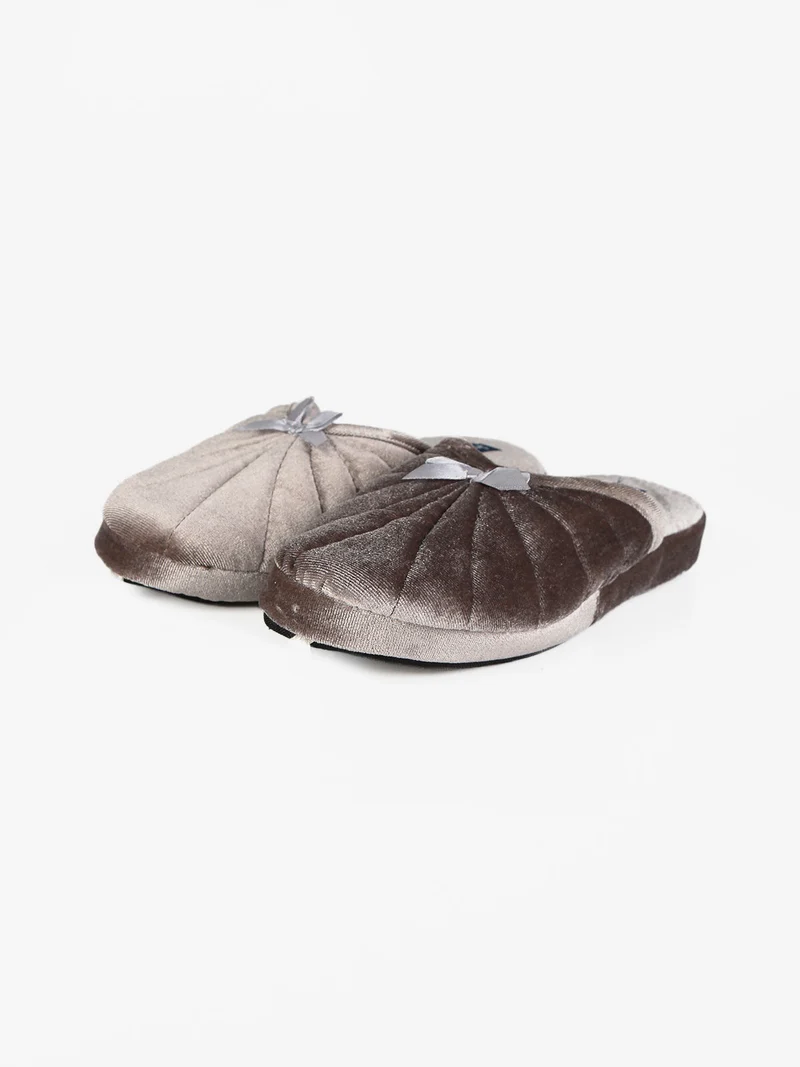Pantofole donna effetto velluto - grigio