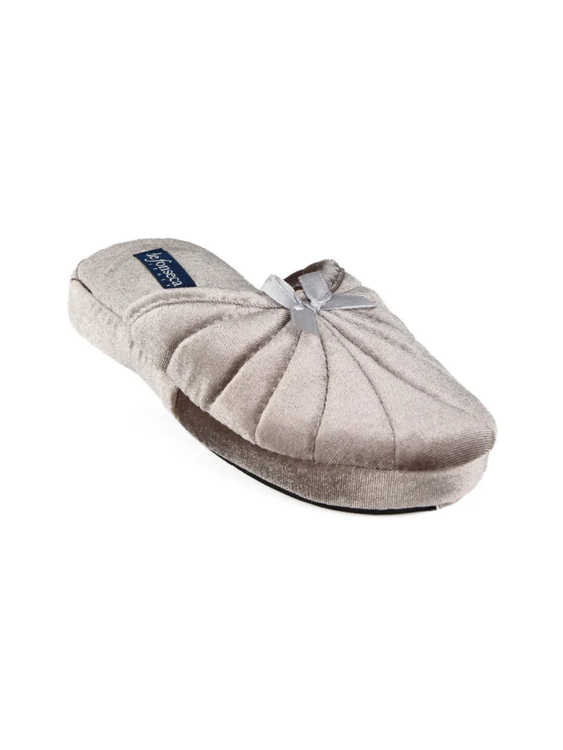 Pantofole donna effetto velluto - grigio
