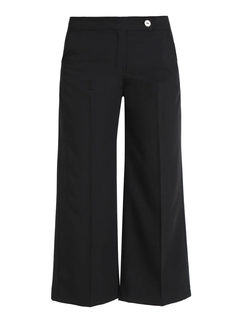 Pantaloni da donna crop a palazzo - nero