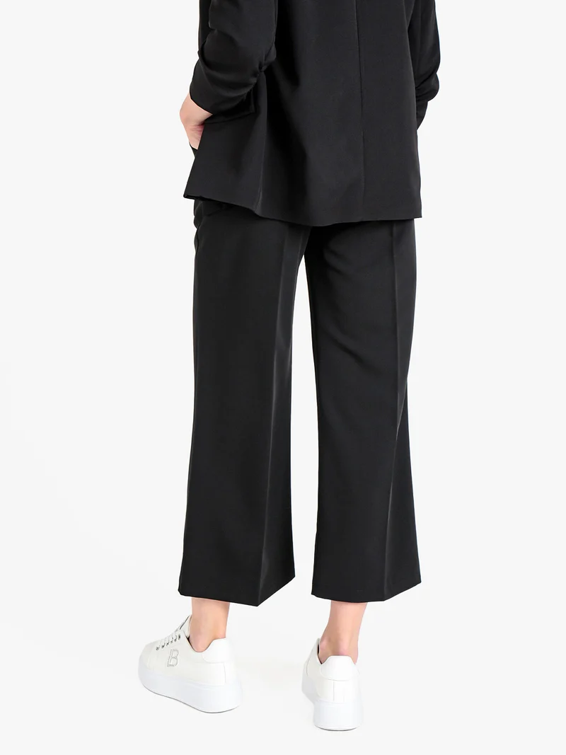 Pantaloni da donna crop a palazzo - nero