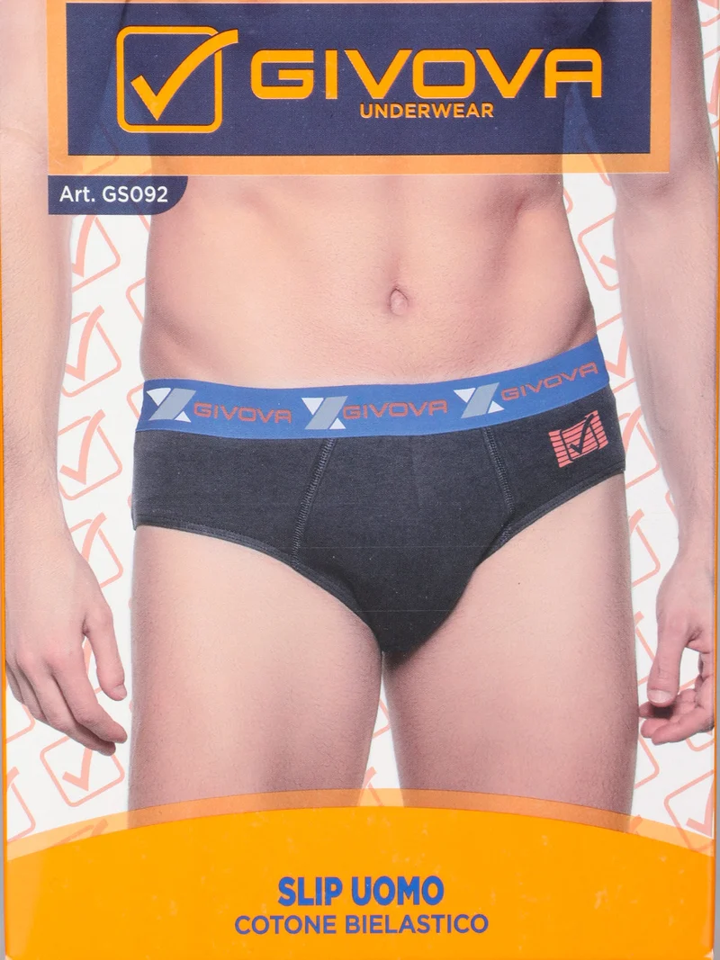 Slip da uomo tinta unita in cotone bielastico - blu scuro