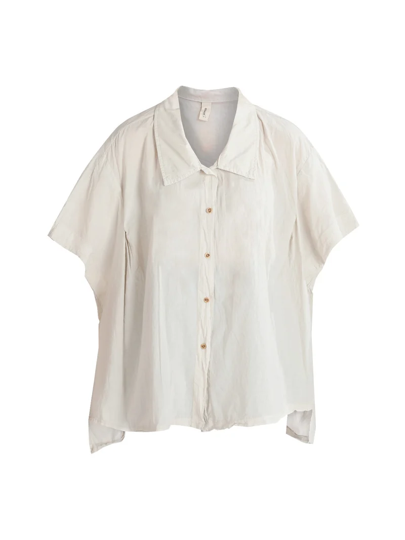 Maxi camicia donna con manica a pipistrello - beige