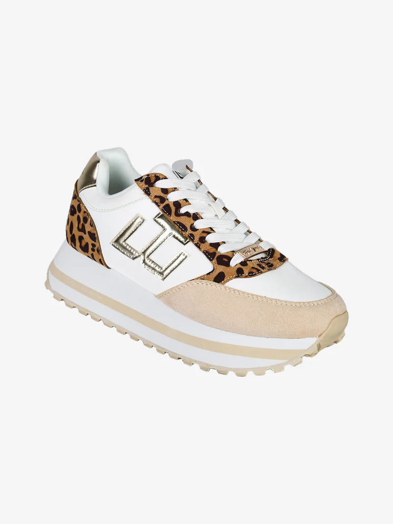 Sneakers donna stringate con platform - multicolore