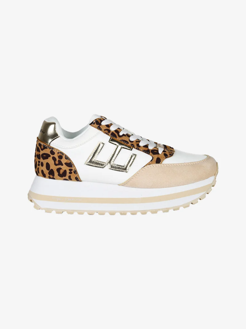 Sneakers donna stringate con platform - multicolore