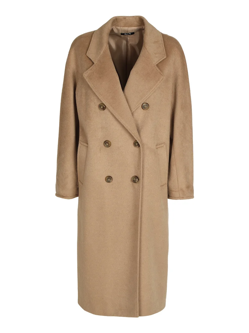 Cappotto lungo doppiopetto donna - cammello