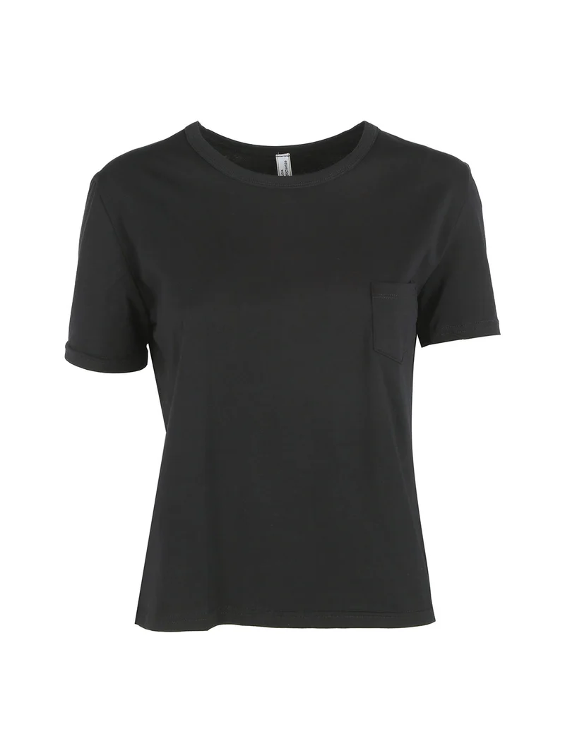 T-shirt donna con taschino - nero