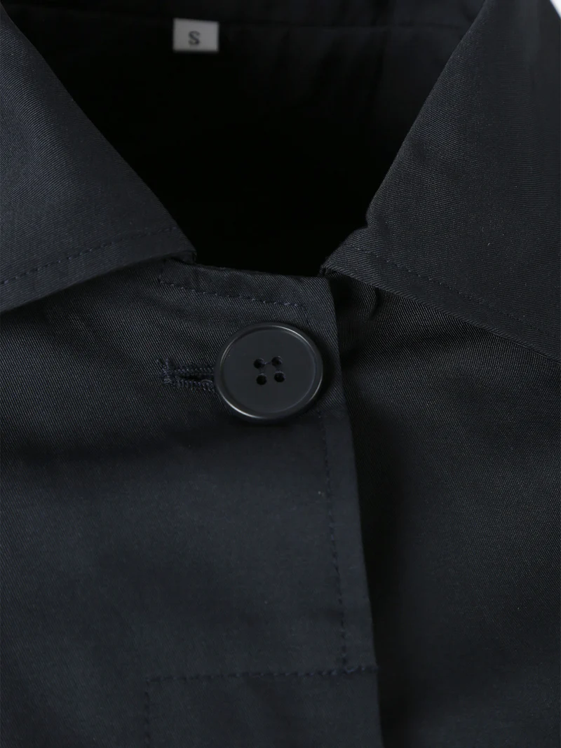 Trench impermeabile da donna con bottoni - blu scuro
