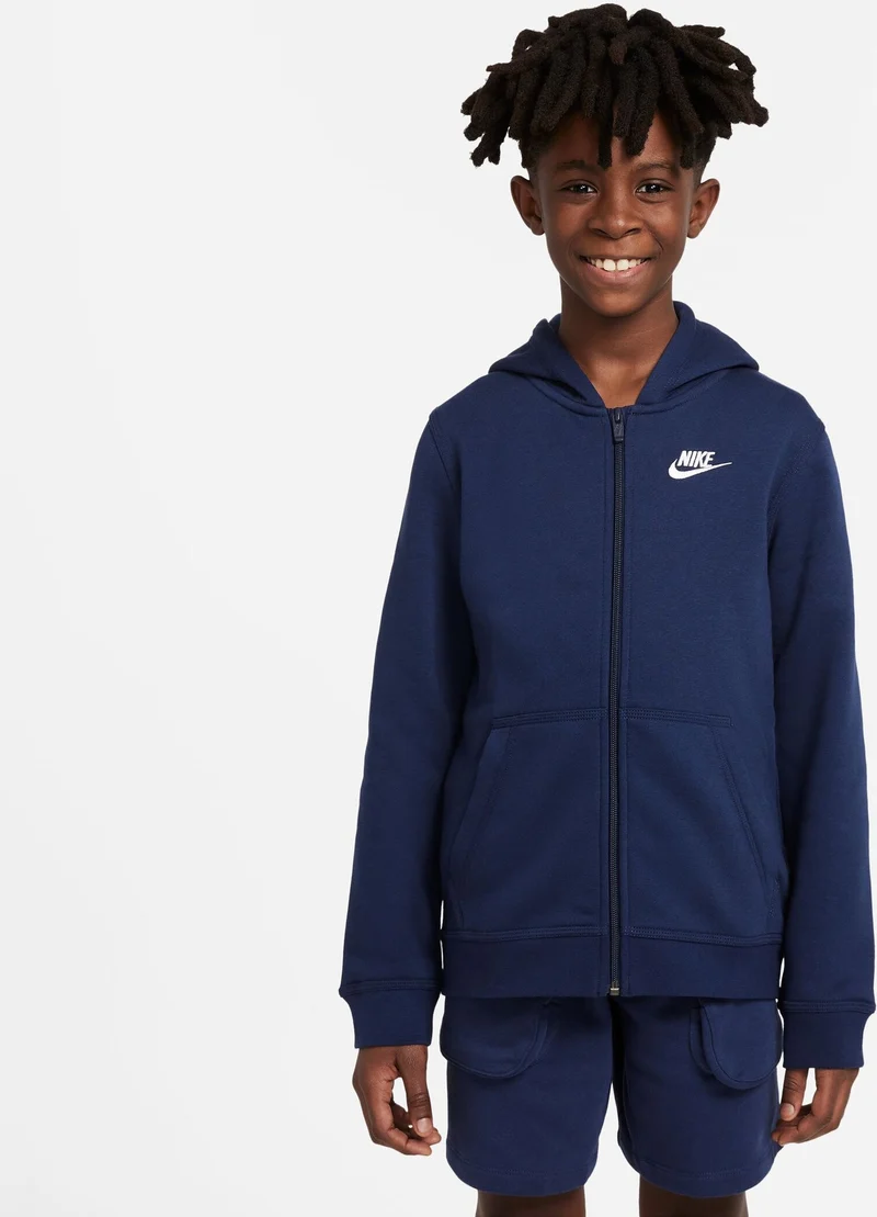 NIKE Kinder Full-Zip Kapuzenjacke Blau