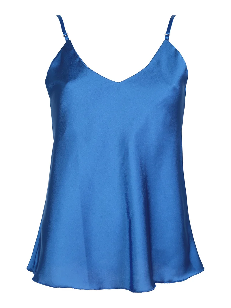 Top donna effetto raso - bluette