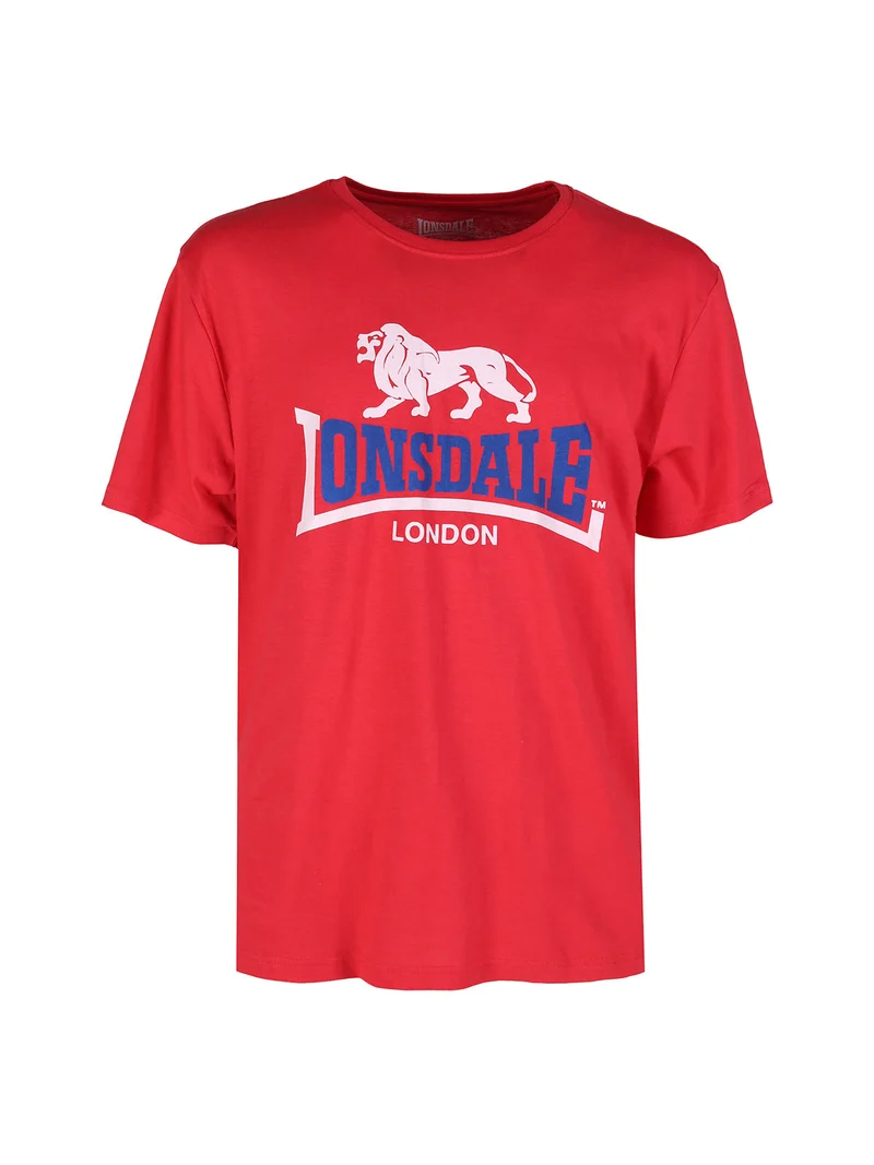 T-shirt girocollo da uomo in cotone con logo - rosso