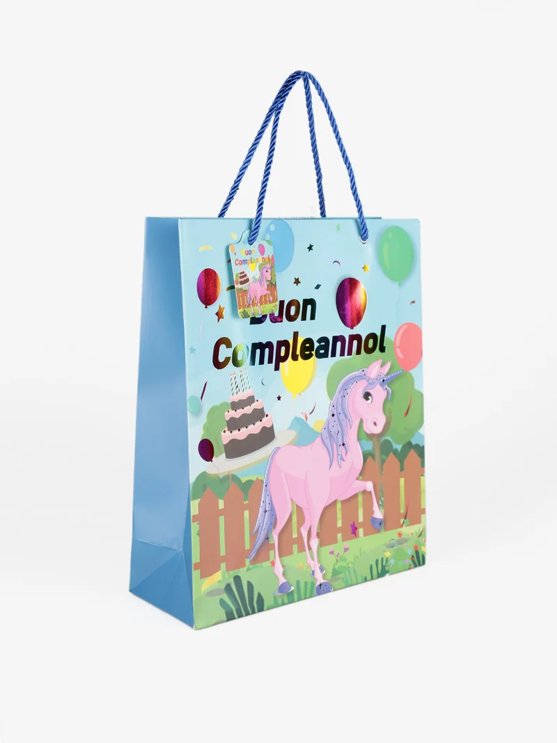 Sacchetto regalo medio 32 x 26x 10 cm - azzurro