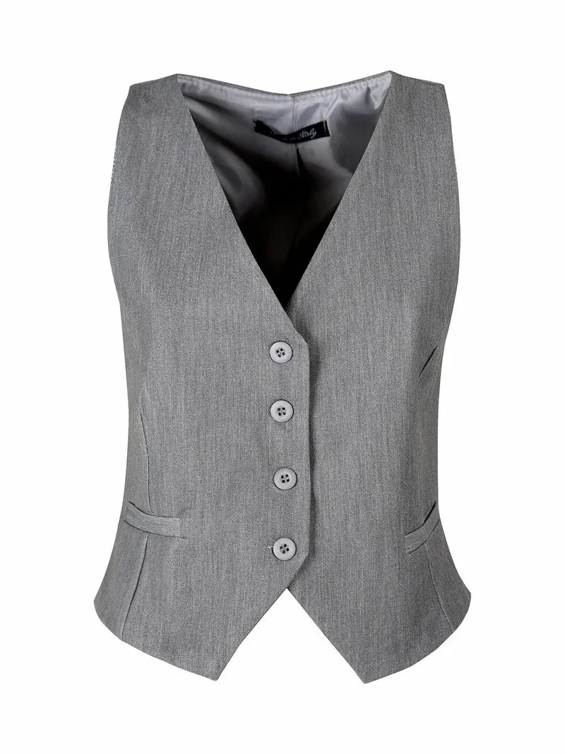 Gilet donna con bottoni - grigio