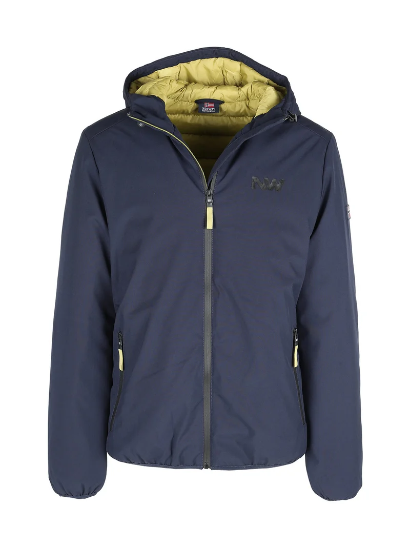 Giubbino da uomo con cappuccio e zip - blu