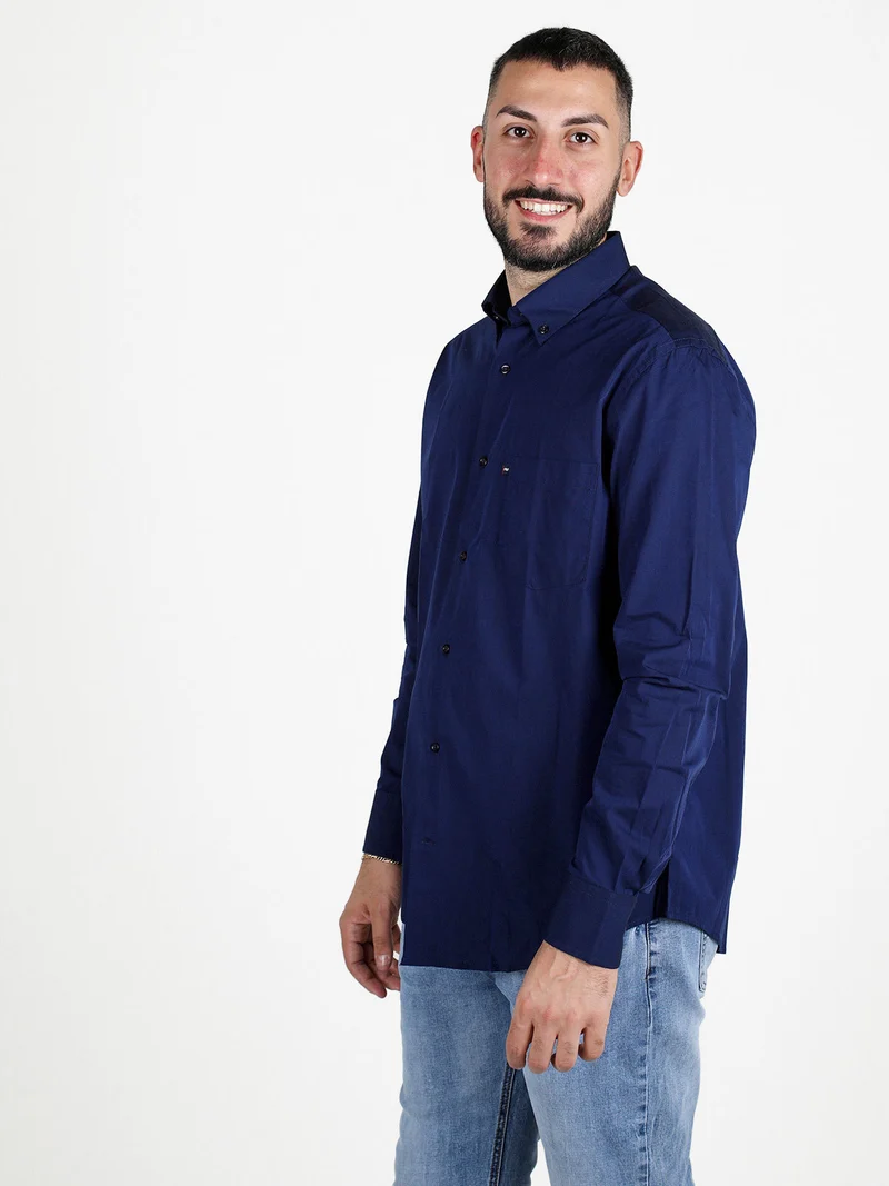 Camicia da uomo a maniche lunghe regular fit - blu
