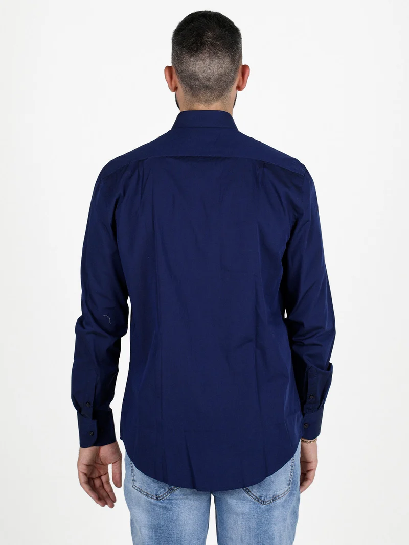 Camicia da uomo a maniche lunghe regular fit - blu