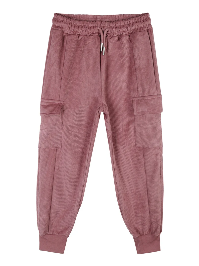 Pantaloni tuta da bambina con tasconi laterali - rosa